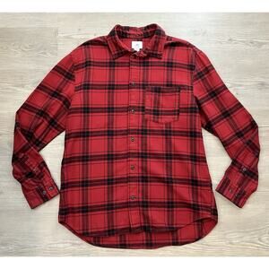 H&M Regular Fit Red Flannel Button Up Shirt Men’s Size L